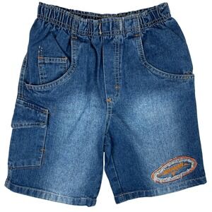 Articolare‎ Kids Denim Cargo Shorts Elastic Waist Surfboard Patch Boys Girls 4T